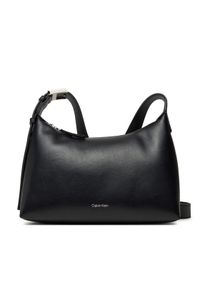 Calvin Klein Torebka Hardware Strap Medium Crossbody K60K613028 Czarny. Kolor: czarny. Materiał: skórzane
