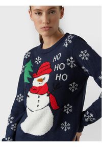 Vero Moda Sweter Snowman 10272448 Granatowy Regular Fit. Kolor: niebieski. Materiał: syntetyk