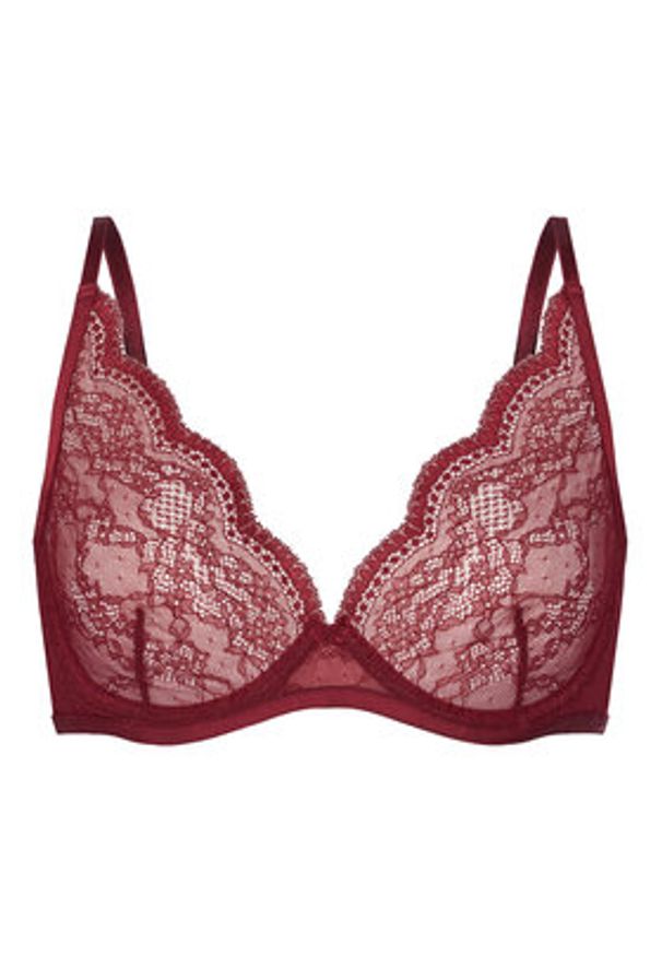 Hunkemöller Biustonosz z fiszbiną 206365 Czerwony. Kolor: czerwony. Materiał: syntetyk