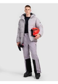 4f - 4F Kurtka narciarska membrana 5000 męska - szara M. Kolor: szary. Materiał: poliester, materiał. Wzór: gładki. Sezon: zima #2