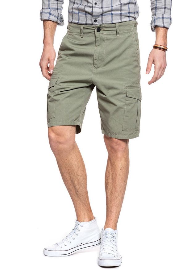 Lee - SPODENKI LEE SHORT LICHEN GREEN L73BCJ82. Kolor: zielony. Materiał: materiał