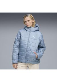 Puma - Damska kurtka wyścielana Essentials z kapturem PUMA. Typ kołnierza: kaptur. Kolor: niebieski. Sport: bieganie
