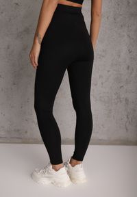Renee - Czarne Casualowe Legginsy High Waist z Pasem Wspierającym Linię Talii Azivera. Okazja: na co dzień. Stan: podwyższony. Kolor: czarny. Styl: casual #9