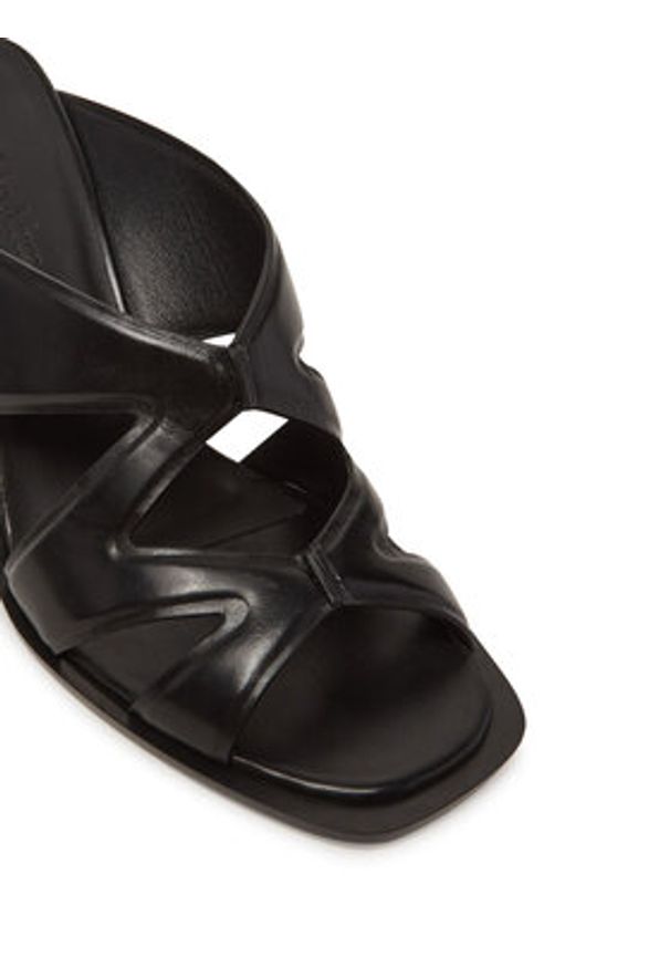 Max Mara Klapki Doublewedge 2514521112600 Czarny. Kolor: czarny. Materiał: skóra