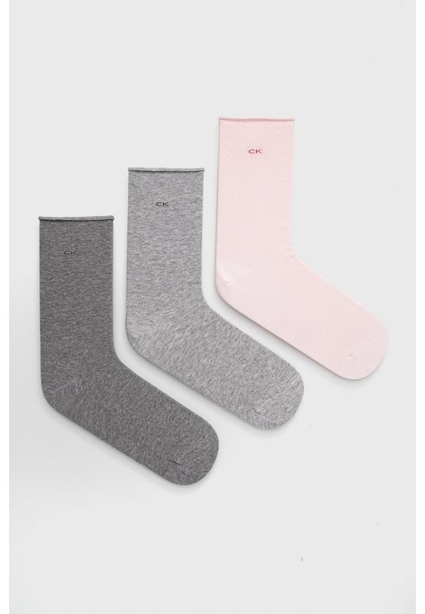 Calvin Klein Skarpetki (3-pack) damskie kolor różowy. Kolor: różowy