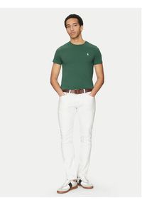 Polo Ralph Lauren T-Shirt 710671438422 Zielony Slim Fit. Typ kołnierza: polo. Kolor: zielony. Materiał: bawełna #2