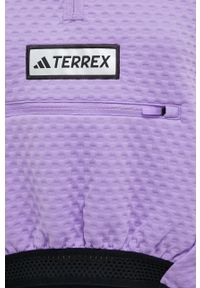 adidas TERREX bluza sportowa kolor fioletowy gładka. Kolor: fioletowy. Materiał: poliester, skóra, dzianina, materiał. Długość: krótkie. Wzór: gładki. Styl: sportowy #5