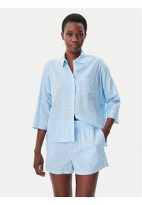DKNY Piżama YI50046 Błękitny Regular Fit. Kolor: niebieski. Materiał: bawełna, wiskoza