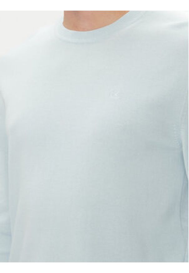 Calvin Klein Sweter LV040BM343 Niebieski Regular Fit. Kolor: niebieski. Materiał: bawełna