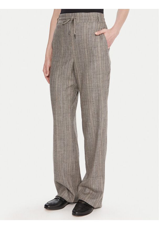 Marella Spodnie materiałowe Elodia 2523136071 Szary Regular Fit. Kolor: szary. Materiał: wiskoza