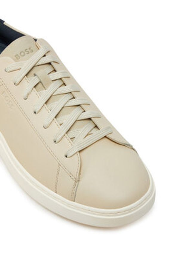 BOSS Sneakersy Clint 50543440 Beżowy. Kolor: beżowy. Materiał: skóra