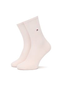 TOMMY HILFIGER - Tommy Hilfiger Zestaw 2 par wysokich skarpet damskich 100001493 Różowy. Kolor: różowy. Materiał: materiał, bawełna