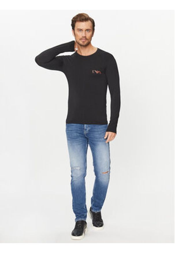Emporio Armani Underwear Longsleeve 111023 3F715 00020 Czarny Regular Fit. Kolor: czarny. Materiał: bawełna. Długość rękawa: długi rękaw