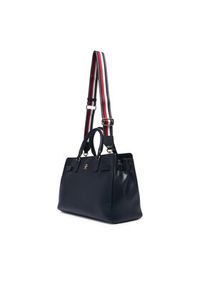 TOMMY HILFIGER - Tommy Hilfiger Torebka Th Joy Satchel Corp AW0AW19318 Granatowy. Kolor: niebieski. Materiał: skórzane #2