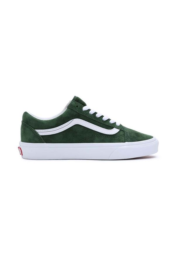 Vans tenisówki zamszowe Old Skool kolor zielony VN0007NTBXU1. Nosek buta: okrągły. Zapięcie: sznurówki. Kolor: zielony. Materiał: zamsz. Szerokość cholewki: normalna. Styl: klasyczny