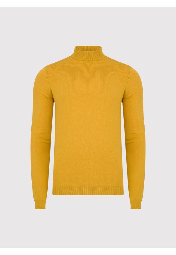 Pako Lorente - PAKO LORENTE – Żółty półgolf męski. Kolor: niebieski, biały, czarny, żółty. Materiał: wiskoza, poliamid. Wzór: ze splotem, gładki