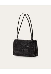 BALAGAN - Czarna torebka Suzanne M z wzorem krokodyla. Kolor: czarny. Materiał: jedwab, koronka. Wzór: geometria, koronka #3