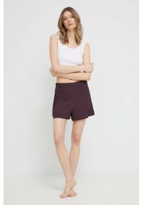 Calvin Klein Underwear szorty piżamowe damskie kolor fioletowy. Kolor: fioletowy. Materiał: tkanina #3