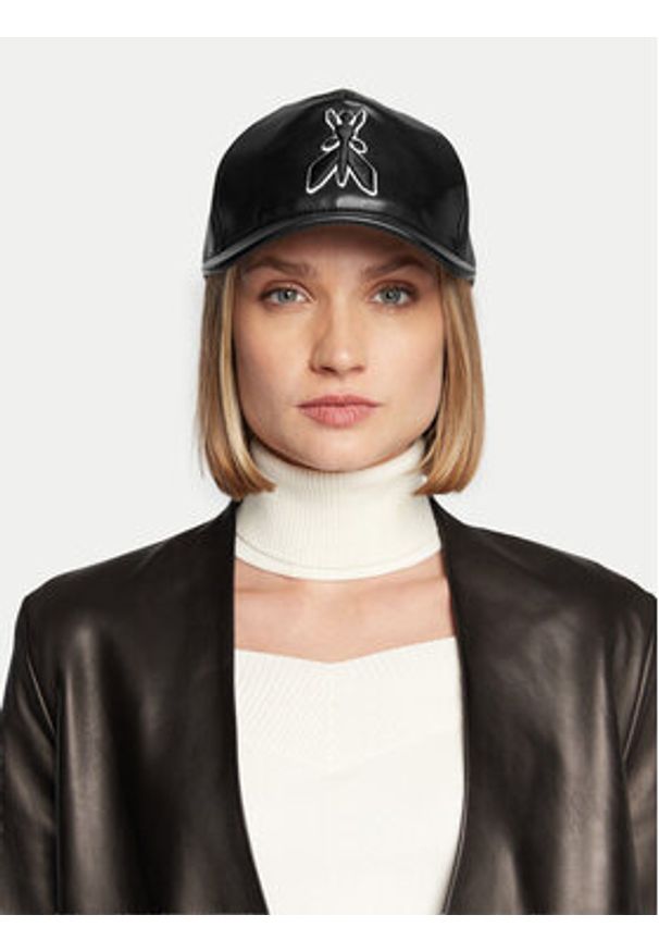 Patrizia Pepe Czapka z daszkiem 8F1650/E005-K103 Czarny. Kolor: czarny. Materiał: skóra