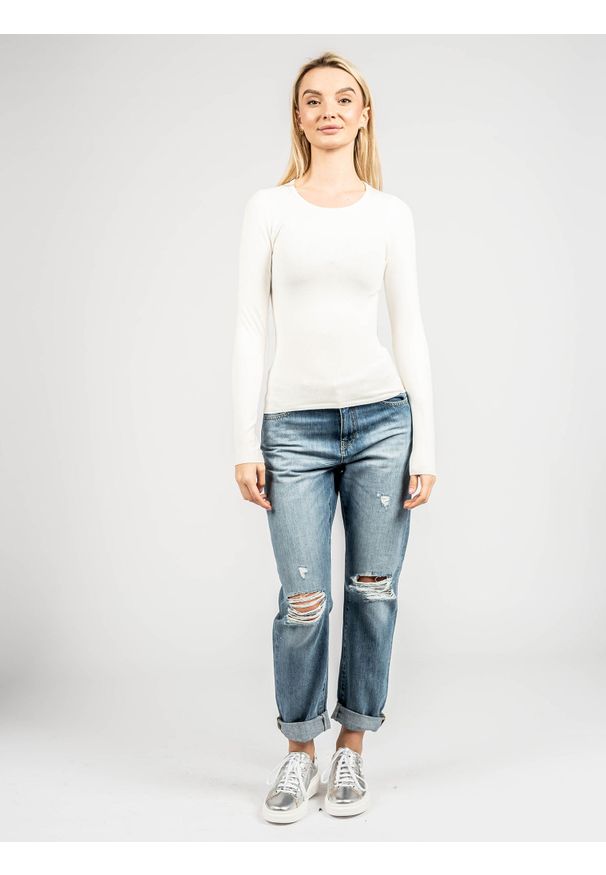 Guess Sweter "Paula" | 01G514 5439Z | Paula | Kobieta | Kremowy. Kolor: kremowy. Materiał: poliamid, elastan, wiskoza. Wzór: aplikacja, ze splotem