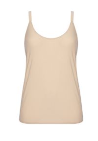 Chantelle Top Soft Stretch C10620 Beżowy Slim Fit. Kolor: beżowy. Materiał: syntetyk