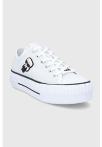 Karl Lagerfeld tenisówki KAMPUS MAX KL60410.911 damskie kolor biały. Nosek buta: okrągły. Zapięcie: sznurówki. Kolor: biały. Materiał: guma #3