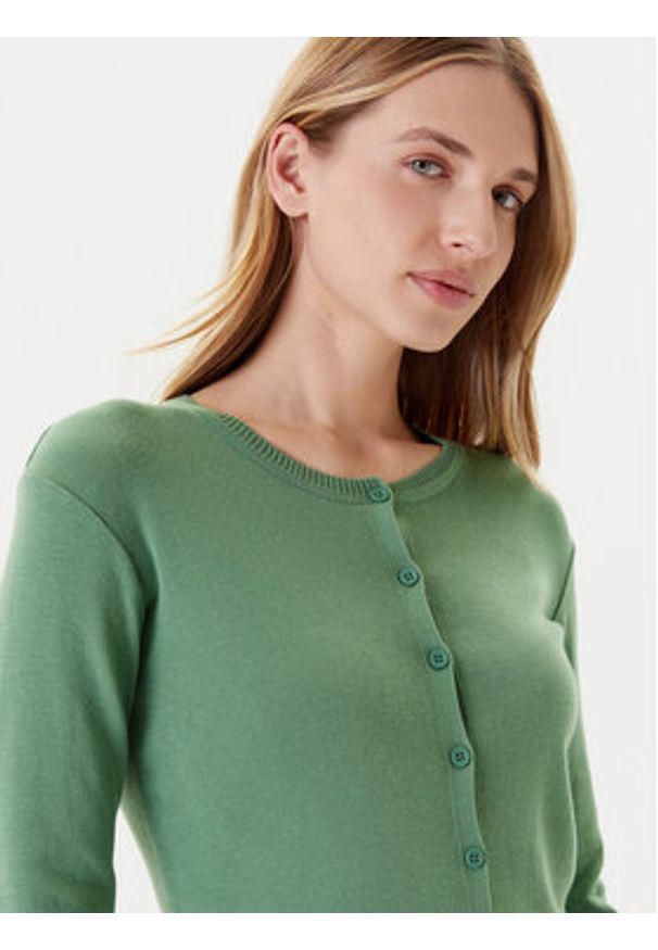 United Colors of Benetton - United Colors Of Benetton Kardigan 1091D5558 Zielony Regular Fit. Kolor: zielony. Materiał: bawełna