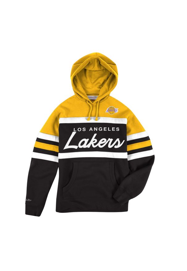 Mitchell & Ness - Bluza z kapturem Los Angeles Lakers. Typ kołnierza: kaptur. Kolor: żółty, wielokolorowy, czarny. Sport: koszykówka