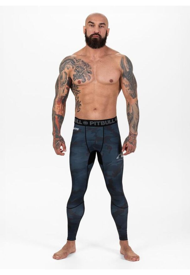 PITBULL - Legginsy dla dorosłych techniczne sportowe ADCC Camo. Kolor: brązowy, zielony, czarny, wielokolorowy