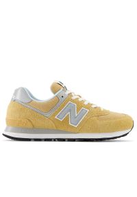 Buty New Balance U574PGW - żółte. Okazja: na co dzień. Kolor: żółty. Materiał: guma, skóra, zamsz, materiał, syntetyk. Szerokość cholewki: normalna. Model: New Balance 574