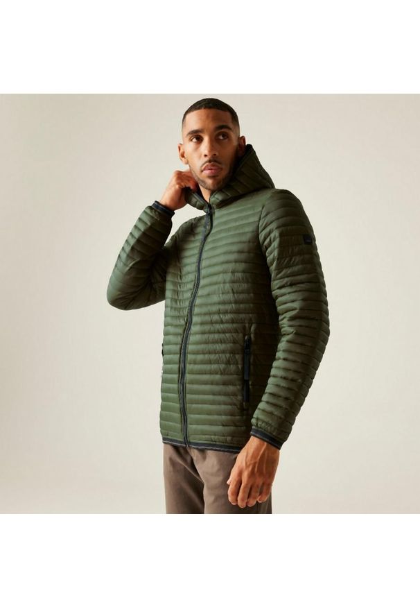 Regatta - Kurtka męska przejściowa Rigain. Kolor: zielony. Materiał: puch, syntetyk. Sport: turystyka piesza