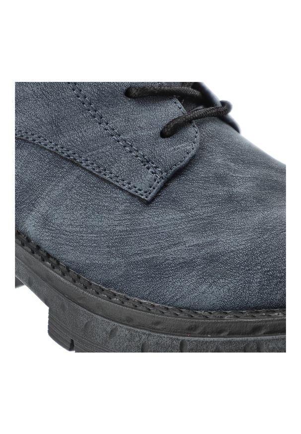 Granatowe Botki Artiker Modne Buty Damskie. Okazja: na co dzień. Kolor: niebieski. Szerokość cholewki: normalna. Obcas: na słupku. Styl: casual, klasyczny