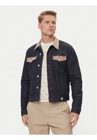 Guess Kurtka przejściowa 177333 Niebieski Classic Fit. Kolor: niebieski. Materiał: bawełna