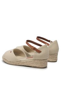 TOMMY HILFIGER - Tommy Hilfiger Espadryle Rope Wedge Sandal T3A7-32185-0048 S Beżowy. Kolor: beżowy. Materiał: materiał #5