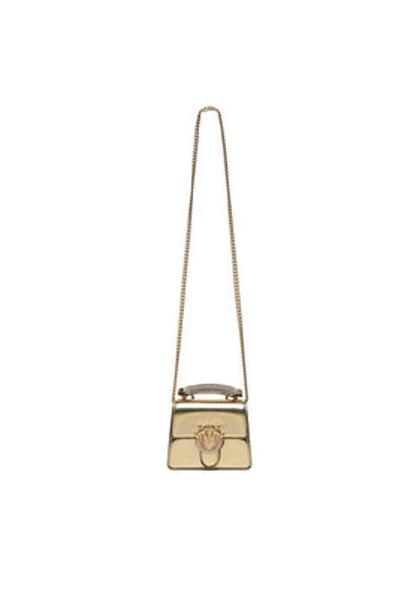 Pinko - PINKO Torebka Love One Top Handle Micro Light AI 24-25 PLTT 102740 A1JD Złoty. Kolor: złoty. Materiał: skórzane