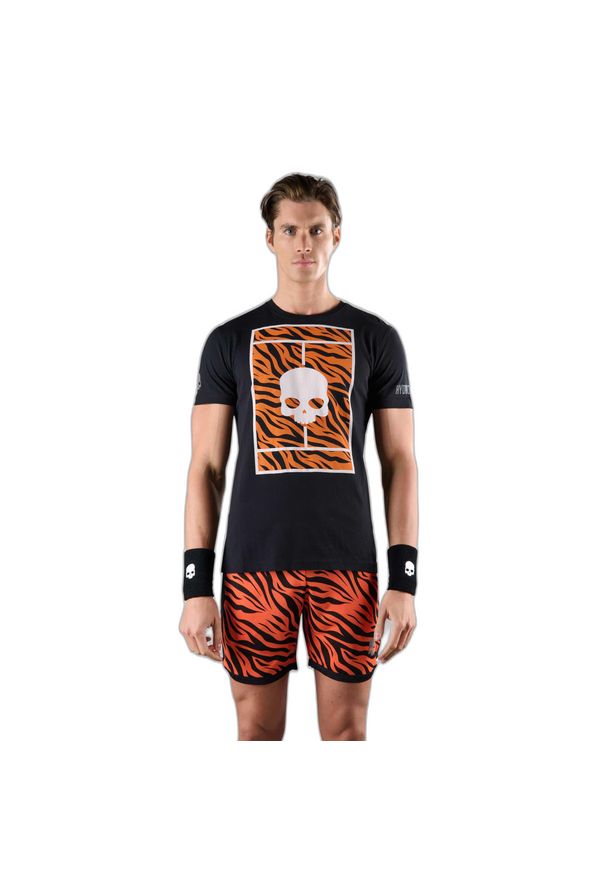 HYDROGEN - Koszulka Hydrogen Court Cotton. Kolor: czarny, pomarańczowy, biały, wielokolorowy. Materiał: bawełna. Długość rękawa: krótki rękaw. Długość: krótkie. Sport: fitness, tenis