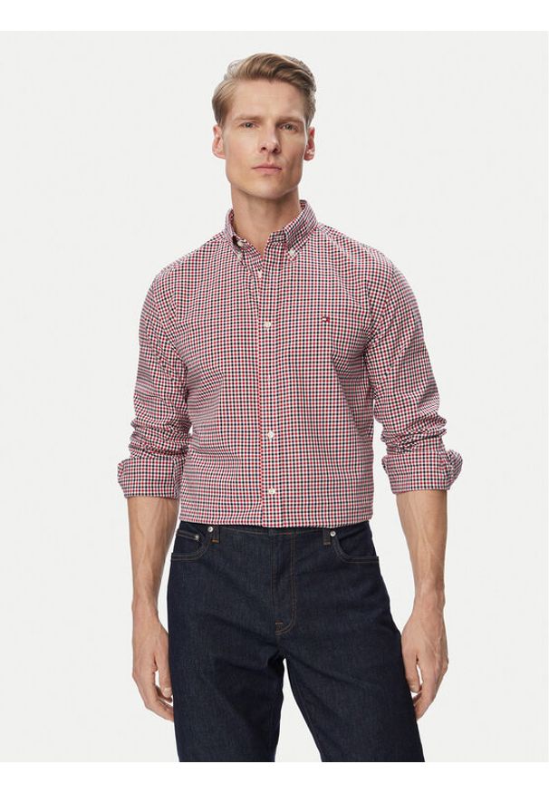 TOMMY HILFIGER - Tommy Hilfiger Koszula Gingham MW0MW43319 Czerwony Regular Fit. Kolor: czerwony. Materiał: bawełna