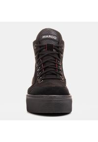 Marco Shoes Lekkie botki sportowe z naturalnego nubuku wysokiej jakości czarne. Kolor: czarny. Materiał: nubuk. Styl: sportowy #7