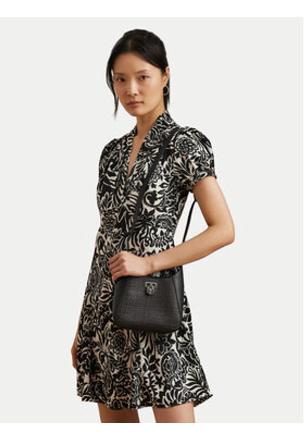 Lauren Ralph Lauren - LAUREN RALPH LAUREN Torebka Tanner 431966751002 Czarny. Kolor: czarny. Materiał: skórzane