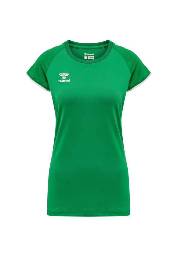 Koszulka damska Hummel hmlhmlCORE volley stretch. Kolor: biały, wielokolorowy, zielony. Długość rękawa: raglanowy rękaw. Sezon: lato. Sport: fitness