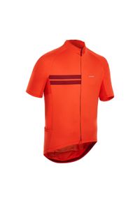 TRIBAN - Koszulka rowerowa Triban RC100. Kolor: czerwony. Materiał: materiał, poliester, elastan #1