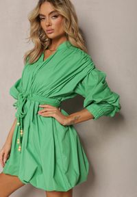 Renee - Zielona Sukienka Appomene. Kolor: zielony. Typ sukienki: bombki. Styl: boho. Długość: mini