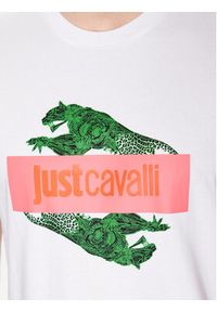 Just Cavalli T-Shirt 74OBHF08 Biały Regular Fit. Kolor: biały. Materiał: bawełna #6