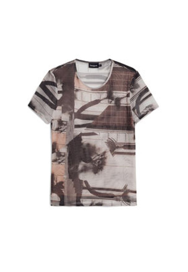 Desigual T-Shirt 25SWTK99 Czarny Regular Fit. Kolor: czarny. Materiał: syntetyk