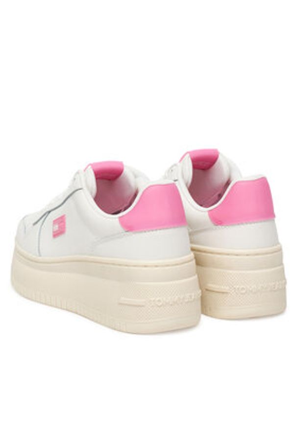 Tommy Jeans Sneakersy Tjw Basket Flatform EN0EN02981 Biały. Kolor: biały. Materiał: skóra