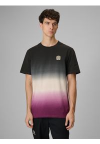 4f - 4F T-shirt relaxed z nadrukiem męski - czarny XL. Okazja: na co dzień. Kolor: czarny. Materiał: dzianina, skóra, materiał. Wzór: nadruk. Styl: casual, klasyczny #1