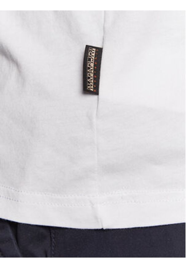 Napapijri T-Shirt S-Bollo NP0A4H9K Biały Regular Fit. Kolor: biały. Materiał: bawełna