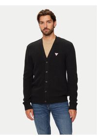 Guess Kardigan M4BR36 Z3HN2 Czarny Regular Fit. Kolor: czarny. Materiał: wełna, syntetyk