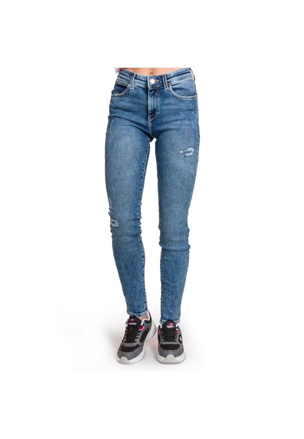 Jeansy Wrangler Skinny W28KTX21P. Wzór: aplikacja. Styl: elegancki