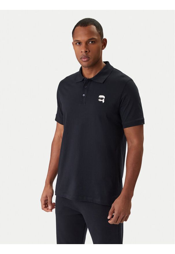 Karl Lagerfeld - KARL LAGERFELD Polo 745710 561224 Granatowy Regular Fit. Typ kołnierza: polo. Kolor: niebieski. Materiał: bawełna